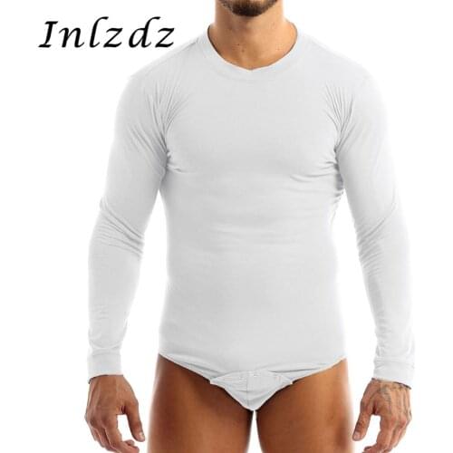 Mens Erotic Lingerie T-shirt Bodysuit Romper Pajamas Round Neck Pressed Crotch Adult Babies Diaper Lovers Age Players Bodysuit