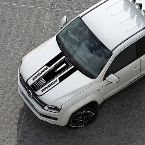 Fit for vw amarok 2009 2010 2012 2013 2014 2015 2016 2017 2018 2019 car stickers hood stripe graphic Vinyl cool car decals