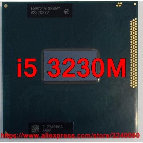 Original lntel Core i5 3230M SR0WY CPU (3M Cache/2.60GHz/Dual-Core) i5-3230M Laptop processor free shipping