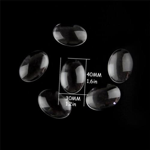 10pcs 30mm*40mm Oval Glass Cabochon Cameo Transparent Clear Flat Back Crystal For Diy Jewelry Making Free Shipping