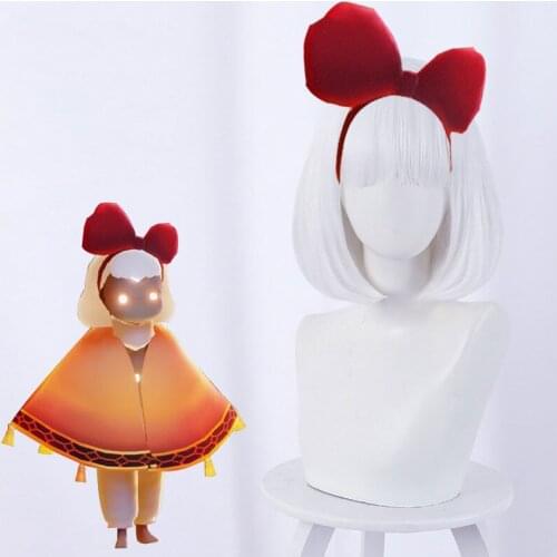 Anime Sky Light Encounter Wig Light Child White Bob Head Cos Wig Cosplay Kawaii Halloween Short Hair Wigs Accessories