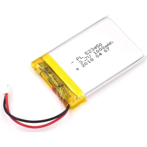 Mejuew 3.7V 1000mAh 523450 Rechargeable Lipo Battery with JST Connector