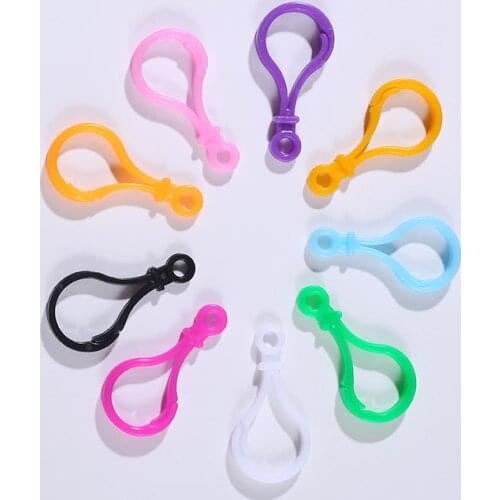 20pcs/lot Candy Color 48x25mm Plastic Lamp Shape Buckle Snap Hook Lobster Clasp End Connector for DIY Jewelry Making Accessories
