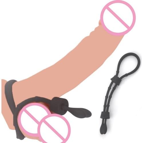 Adjustable Silicone Scrotum Penis Cock Ring Rope Sex Toys For Man Longer Harder Stronger Delay Ejaculation Intimate Goods