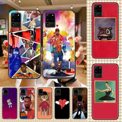 Rapper Kanye West Designer Phone case For Samsung Galaxy Note 4 8 9 10 20 S8 S9 S10 S10E S20 Plus UITRA Ultra black tpu coque