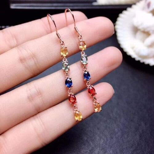 The best gift for engagement Sapphire Earring 925 sterling silver Fine jewelry For men women