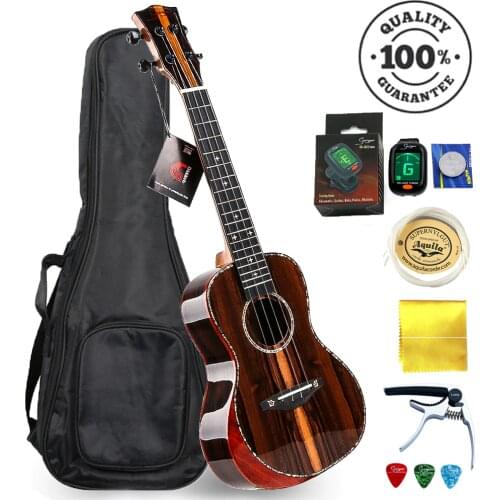 Smiger Ukulele ARS-30C Ziricote Uke Concert Hawaiian Musical Instruments 4 Strings Starter Kit Ukalele