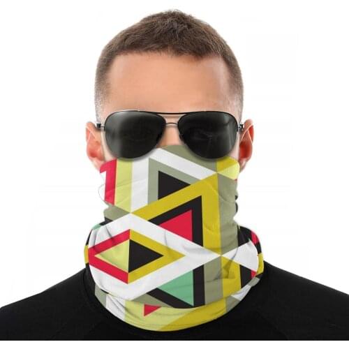 Stripy Triangle Magic Scarf Half Face Mask Men Women Fashion Tube Mask Balaclava Bandanas Windproof Headband Cycling Hiking