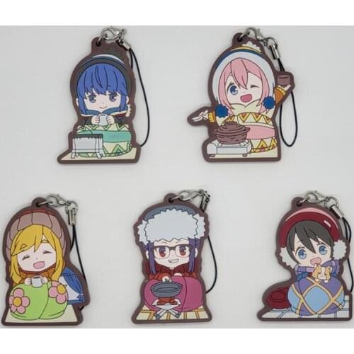 Yuru Camp Original Japanese anime rubber mobile phone charms keychain strap keyring