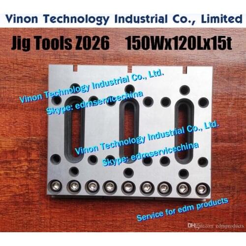 Z026 edm Jig Tools 150Wx120Lx15tmm for wire-cut edm machine, Wire EDM Fixture Board Stainless Jig Tool For Clamping