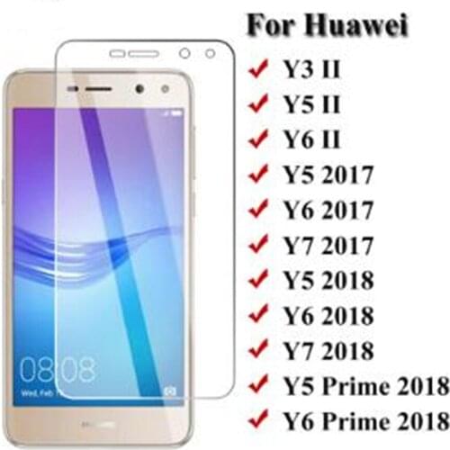 HD Tempered Glass for Huawei Y6 ii Y5 ii Y3 ii 9H Screen Protector Glass on Huawei Y6 Y5 Y7 2017 2018 2019 Y5 Prime Y6 Pro 2019