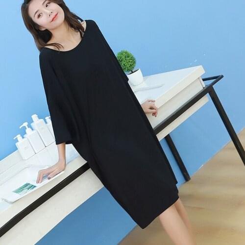 Super Loose Plus Size 100KG Nightgowns & Sleepshirts For Women Sexy One Shoulder Strap Elastic Girls Nightdress Femme