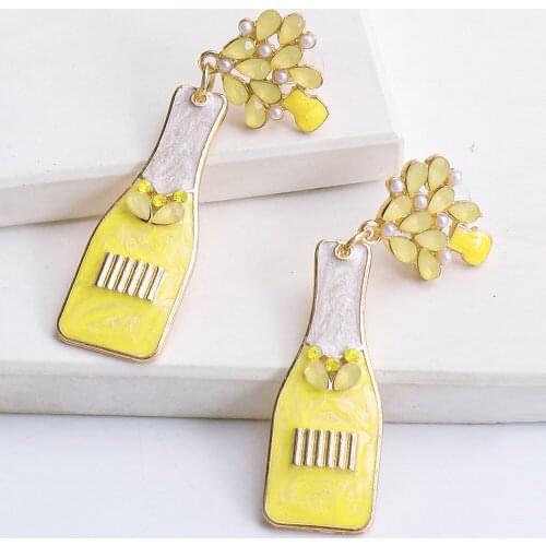 Wholesale Vase Statement Earrings Rhinestone Cute Fashion Women Za Hanging Dangle Earrings 2021 Pendients Jewelry Dropshipping
