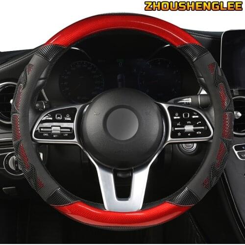 ZHOUSHENGLEE Microfiber Leather Car Steering Wheel Cover Dodges Viper Caliber Journey Ram 1500 Challenger Charger Nitro Durango