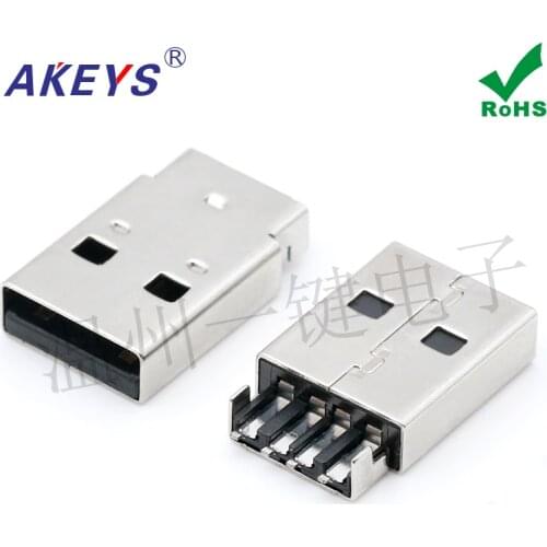 10pcs A public sinking board USB data interface 2.0 USB male sinking patch plug and socket welding wire data head