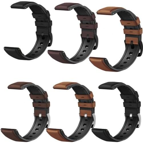 20mm Genuine Leather Watch Wristband Strap for Huawei GT2-42mm for Huami-GTS