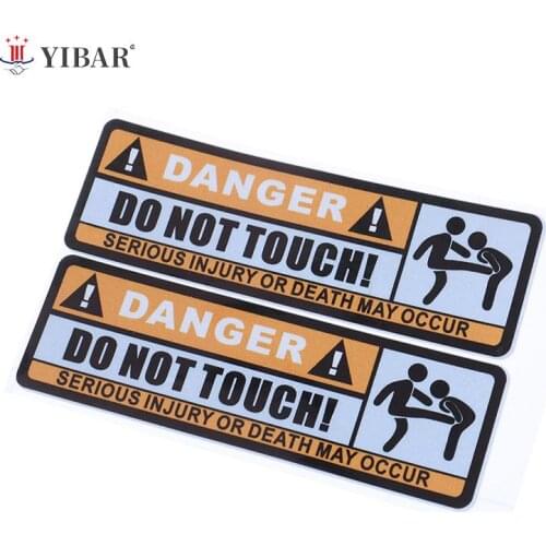 4.7*1.6in Do Not Touch Car Sticker Warning Sign Waterproof PVC Personalized Cars Sticker