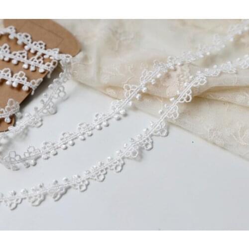5 Meters Width 1.3cm Hollow Floral Lace Ribbons Water Soluble Embrodered White Lace Trimming DIY Crafts Handmade Fabric