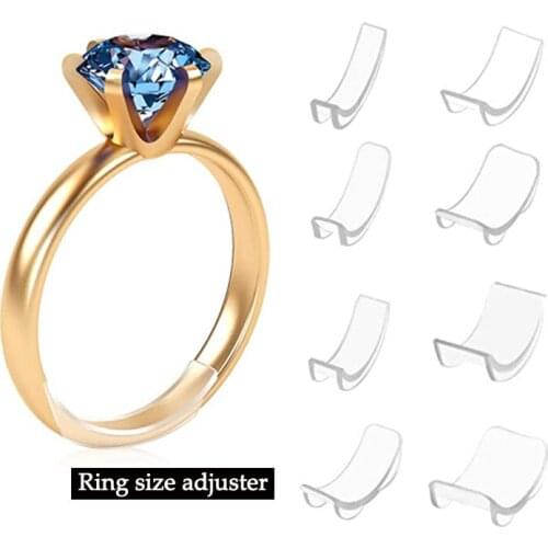 8Pcs/set Silicone Invisible Clear Ring Size Adjuster Resizer Loose Rings Reducer