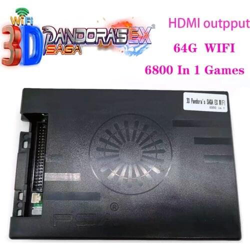 Arcade 3D Pandora Saga EX Box 14 6800 / 8000 In 1 WIFI Game Board 64G/ 128G TF Memory HD Video Player For HDMI VGA LCD