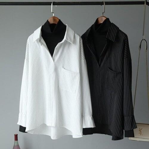 Blouse Women Shirt Womens Coat Autumn And Winter Stripes Blusas Mujer De Moda