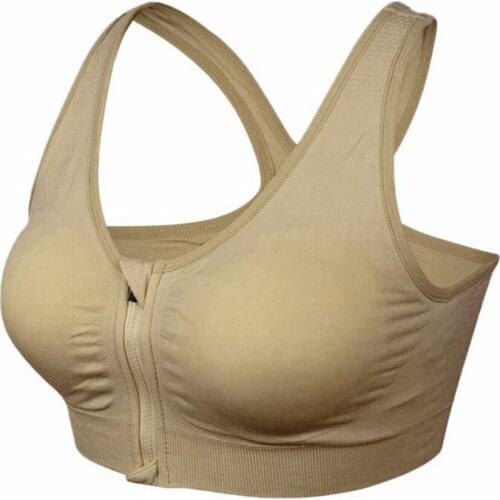 Womens Bras Front Zipper Sports Breathable Wire Free Padded Push Up Sports Fitness Gym Workout Bra Sports Bra Tops