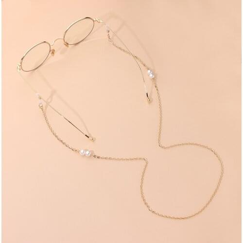 Fashion hot sale pearl acrylic beads chain glasses chain simple temperament popular metal glasses accessories