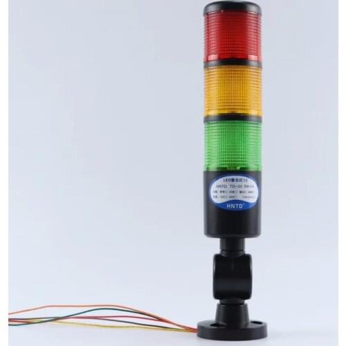Black Shell 24V 3 tower Industrial Signal Tower Safety Stack Alarm Light Led Foldable Buzzer Caution Warning Lamp For Machines