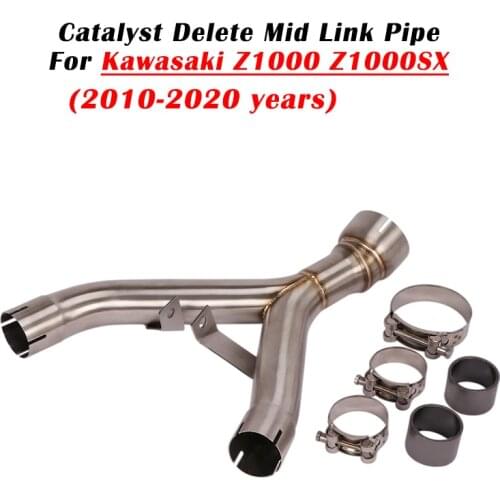 For KAWASAKI Z1000 Z1000SX Ninja 2010 11 15 16 17 18 19 20 Motorcycle Exhaust Escape System Modify Mid Link Pipe Catalyst Delete