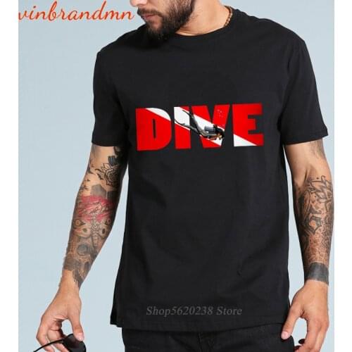 Scuba Dive Flag & Scuba Diving Printed Multi-size Male T-shirt Harajuku Fashion Leisure Cotton Tee Shirts Homme Camisa Masculina