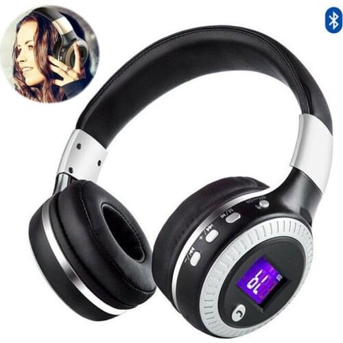 Bluetooth Headset Support TF Card FM Radio Power Display Earphone with Microphone Hifi Noise Cancelling Sport Gaming Headphone