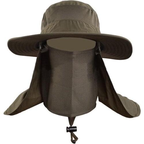 Outdoor Men Women Large Round Brim Sun Block Quick Drying Fishing Hats Summer Sun Cap For Travel Mountain Climbing Bucket Hat