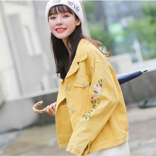 Bomber jacket women embroidered female harajuku kawaii sweet korean style fashion jackets women winter 2018 KK2579 X