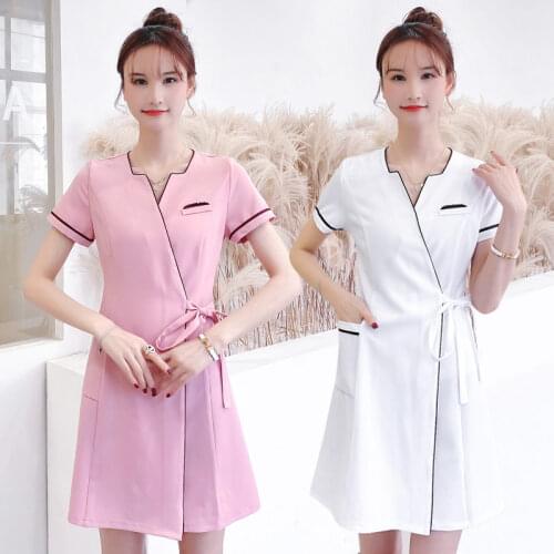 Summer Beautician Work Clothes Womens Beauty Salon Dress Spa Uniform Set Hotel Uniform Reception
