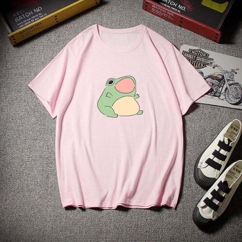 Summer Frog Oversized Womens Tshirt Harajuku Fashion Femme T-shirts Pink T Shirt Womens Korean Style Tops