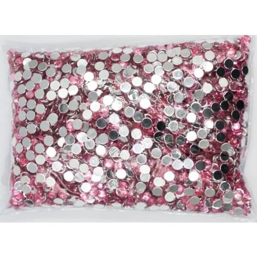 Lt.Rose Color 1.5~12mm Flat Back Round Acrylic Rhinestones Beads,3D Acrylic Resin Nail Art / Garment Decoration