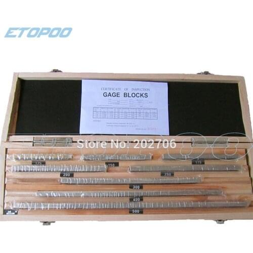Metric system rectangular gage blocks set block gauge 125-500mm,8pcs/set, 1 Grade