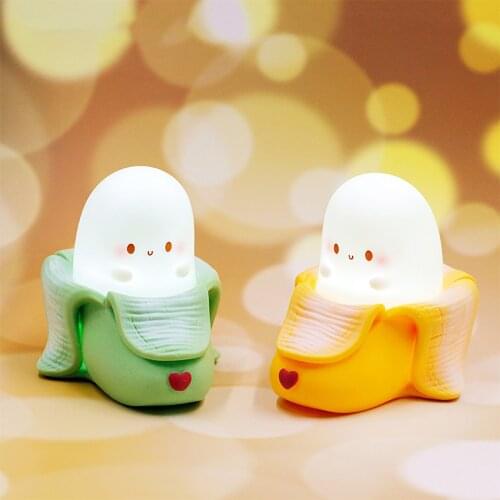 Novelty Cute LED Banana Night Light Bedroom Childrens Bedside Lamp Battery Powered for Kids Baby Toys Gift Room Decorative Lamp