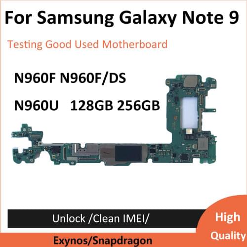 Original unlocked Motherboard For Samsung Galaxy Note 9 N960F N960FD N960U 128GB Mainboard Logic board