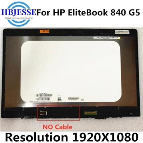 Original 14'' FHD LCD Screen Display Panel Touch Digitizer Glass Assembly + Bezel for HP Elitebook 840 G5 Replacement