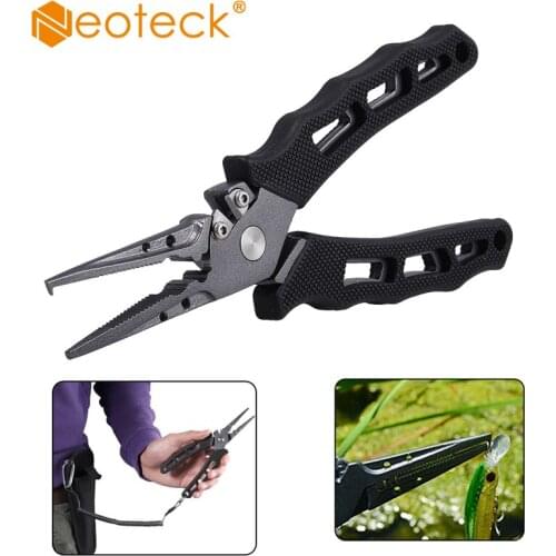 Neoteck Stainless Steel Pliers Hook Removers Braid Cutters Split Ring Scissors