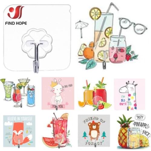 20Pcs Transparent Sticky Hook Seamless Wall Hook Oil-Proof And Waterproof Office Dormitory