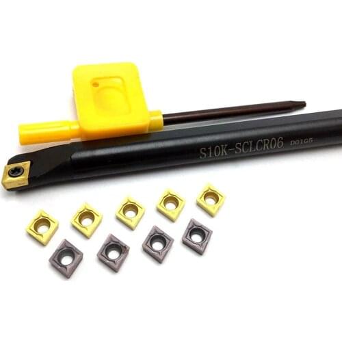 S10K-SCLCR06 S10K-SCLCL06 95 degree spiral turning tool boring bar external tool 10PCS CCMT060204 turning insert lathe parts too