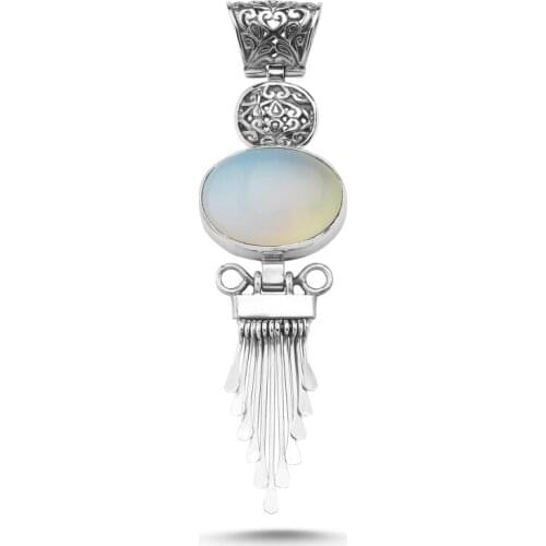 Silverlina Silver Moon Stone Hand Handwork Pendant