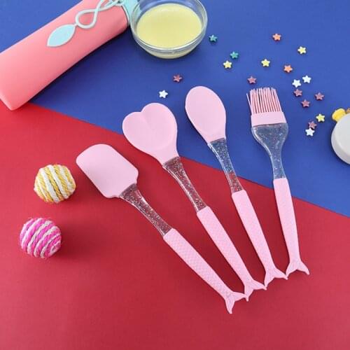 Cake Tool Silicone Spatula Brush Whisk Baking Tools Accessories Kitchen Utensils Silicone Mermaid Tail Design