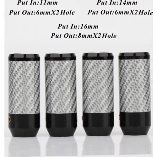 Preffair 4Pcs DIY Splitt Carbon Fiber Pants Boot Y Splitter Speaker Audio Cable Wire pant,1 To 2 Speaker Audio Cable Wire Pant