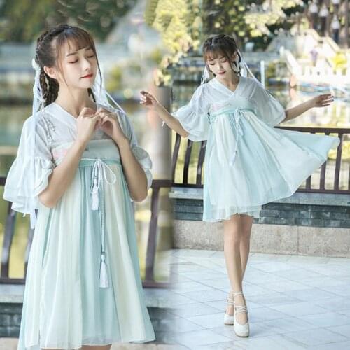 Traditional Fairy Hanfu for Women Dress Dance Costume Clothing Tang Dynasty Ancient Costume Chinese Spandex Yy