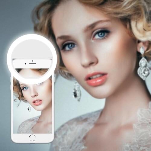 Universal LED Selfie Lamp Mobile Phone Lens Portable Flash Dimmable Ring Clip Light Mobile phone selfie light vanity light