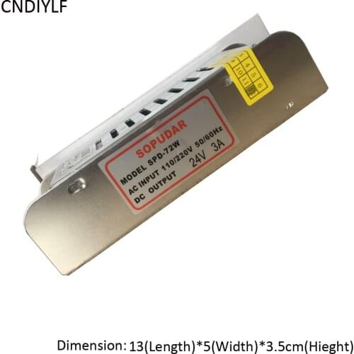 Input: 110-220V Output: DC 24V 3A 72W Transformer For 24V LED Strip Light