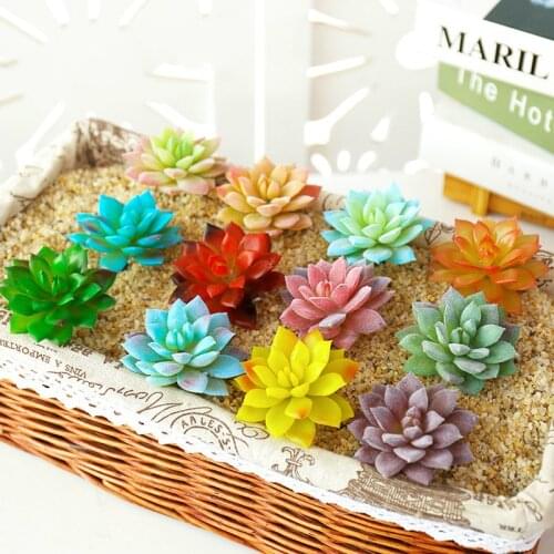 Multi Style Green Flocking Artificial Succulents Plants Bonsai Wedding Home Garden Decoration Plastic Plants Mini Desktop Bonsai